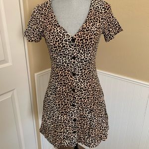 H&M Divided Cheetah Print Button-Up Dress